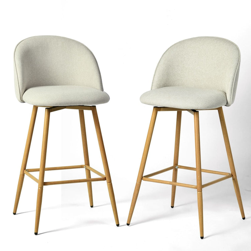 Modern Swivel Bar Stools, Beige, 2-pk S1B8