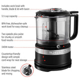 Compact Food Chopper with Dishwasher Safe Parts, Black C4D4 - product image 4