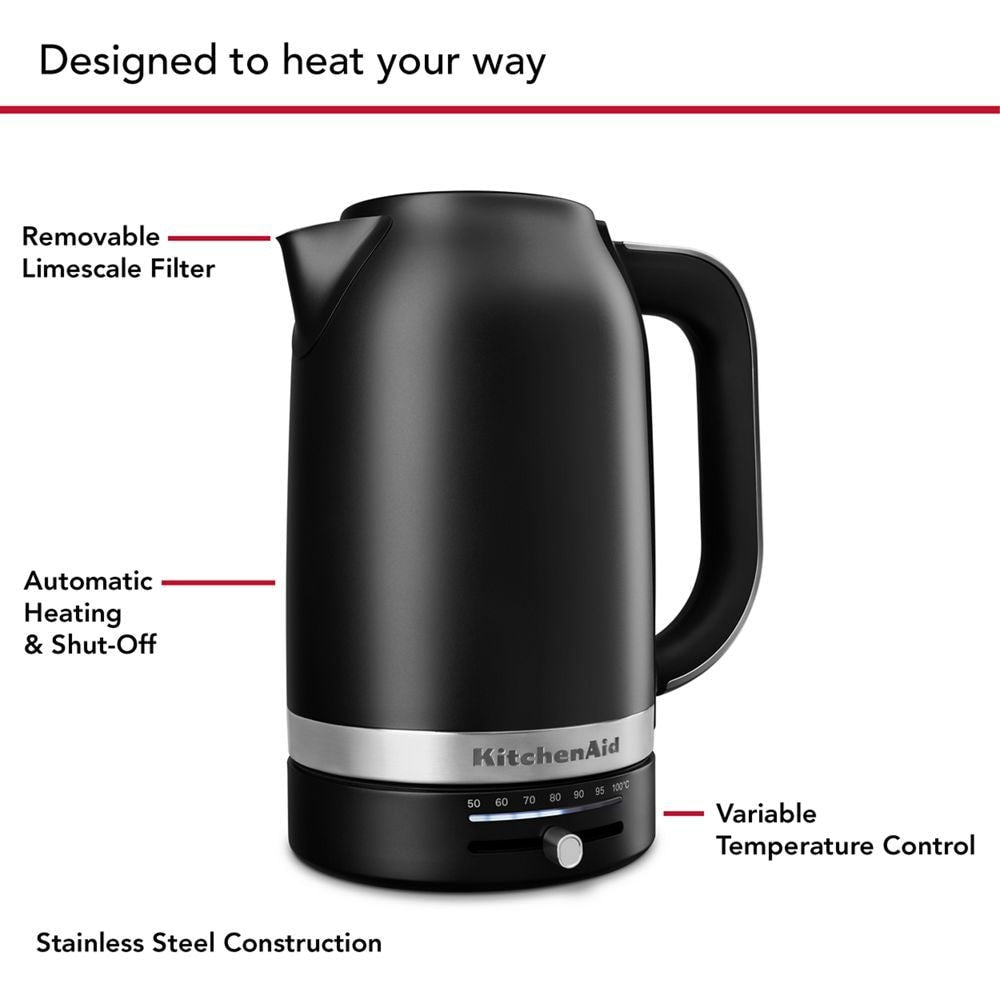 Electric Kettle with Swivel Base, Matte Black, 1.7-L H9L1 - product image 3