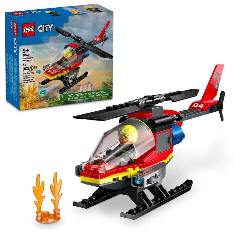 City Fire Rescue Helicopter - 60411, 85-pcs, Ages 5+ I3B9