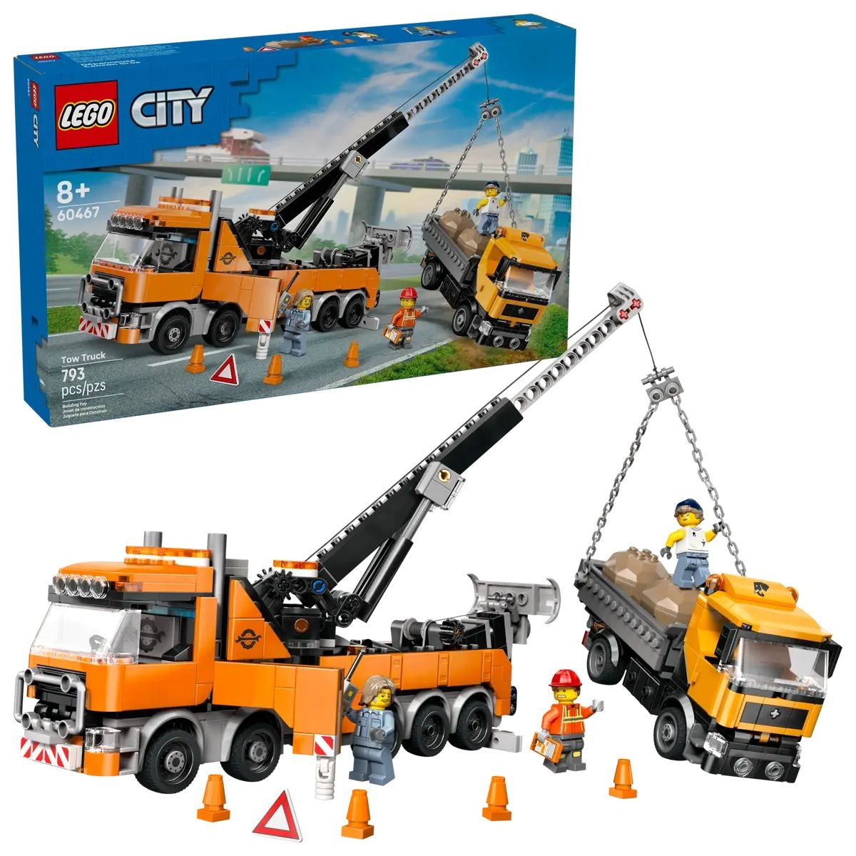 City Heavy-Duty Recovery Tow Truck with Crane - 60467, 793-pcs, Ages 8+ E5S3 - product image 1