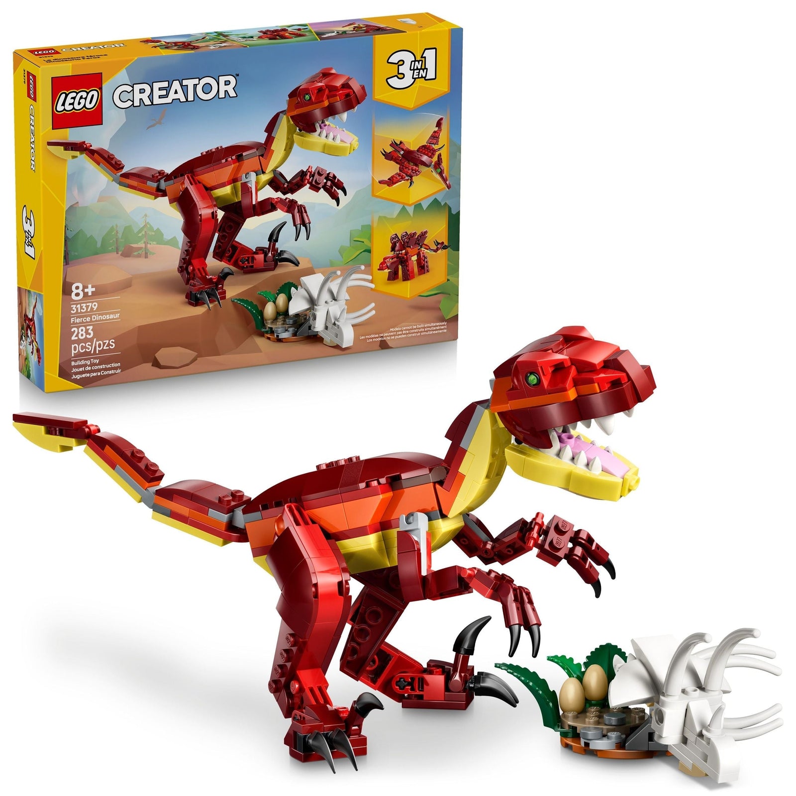 Creator 3-in-1 Fierce Dinosaur Toy Building Set - 31379, 283-pcs, Ages 8+ U7L2 - product image 1
