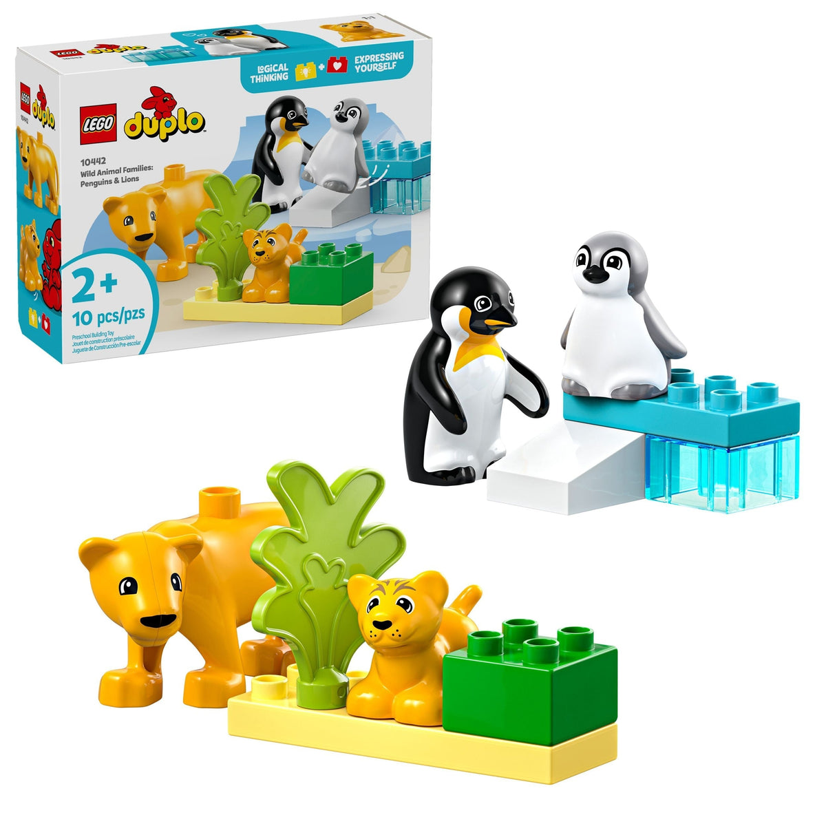 DUPLO Wild Animal Families: Penguins & Lions Toy Building Set - 10442, 10-pcs, Ages 2+ M2H7 - product image 1