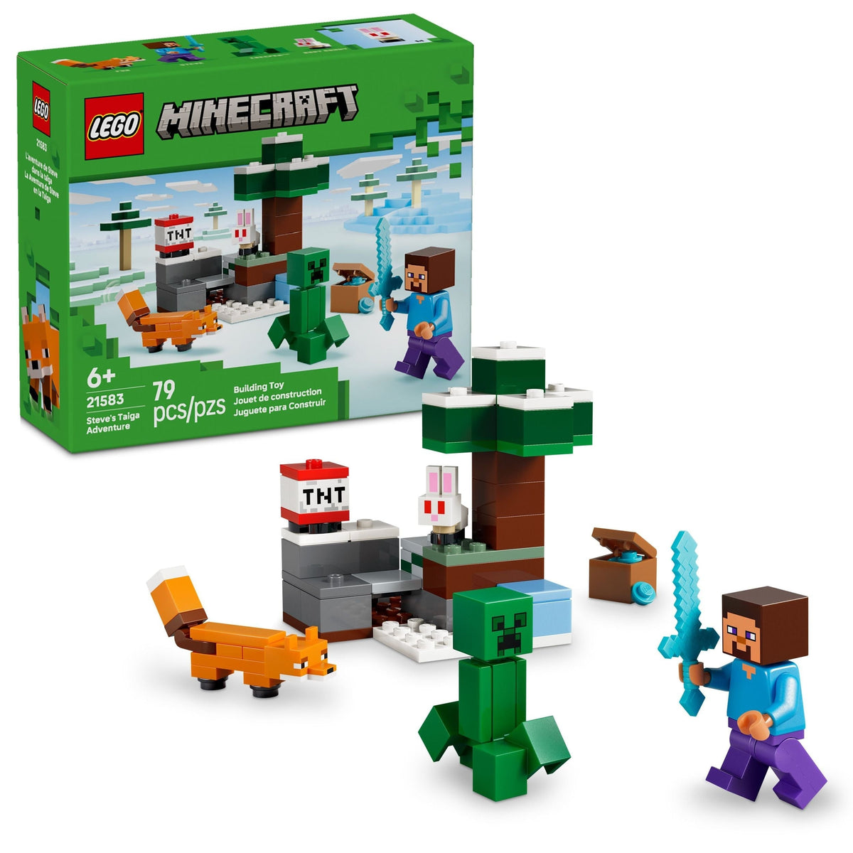 Minecraft Steve’s Taiga Adventure Toy Building Set - 21583, 79-pcs, Ages 6+ W8M6 - product image 1