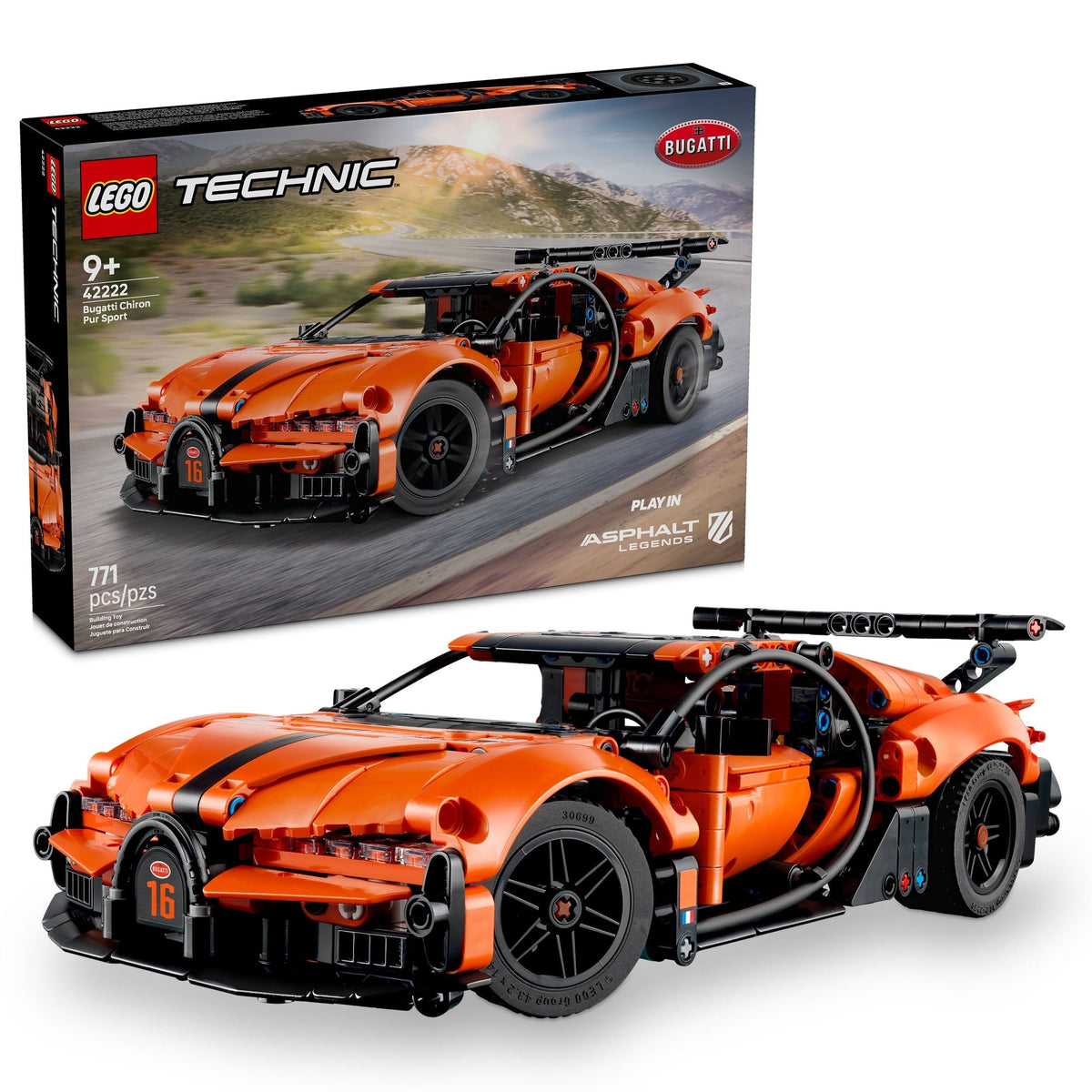 Technic Bugatti Chiron Pur Sport Hyper Car - 42222, 771-pcs, Ages 9+ Z7H9 - product image 1