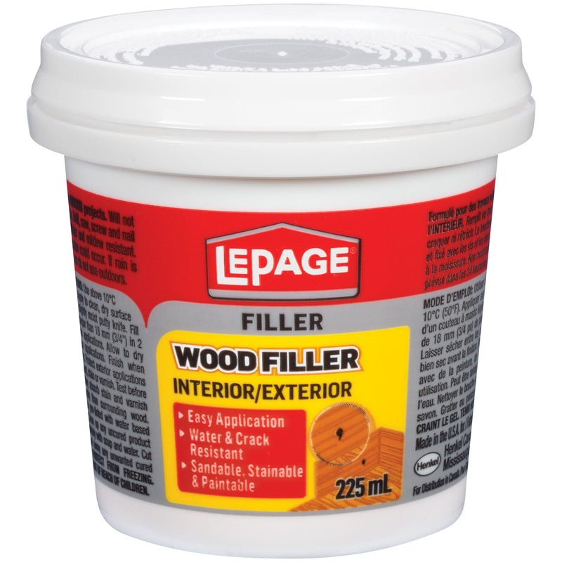 Interior/Exterior Wood Filler, Repairs Cracks & Holes, Water-Resistant, Brown, 225-mL V6D0