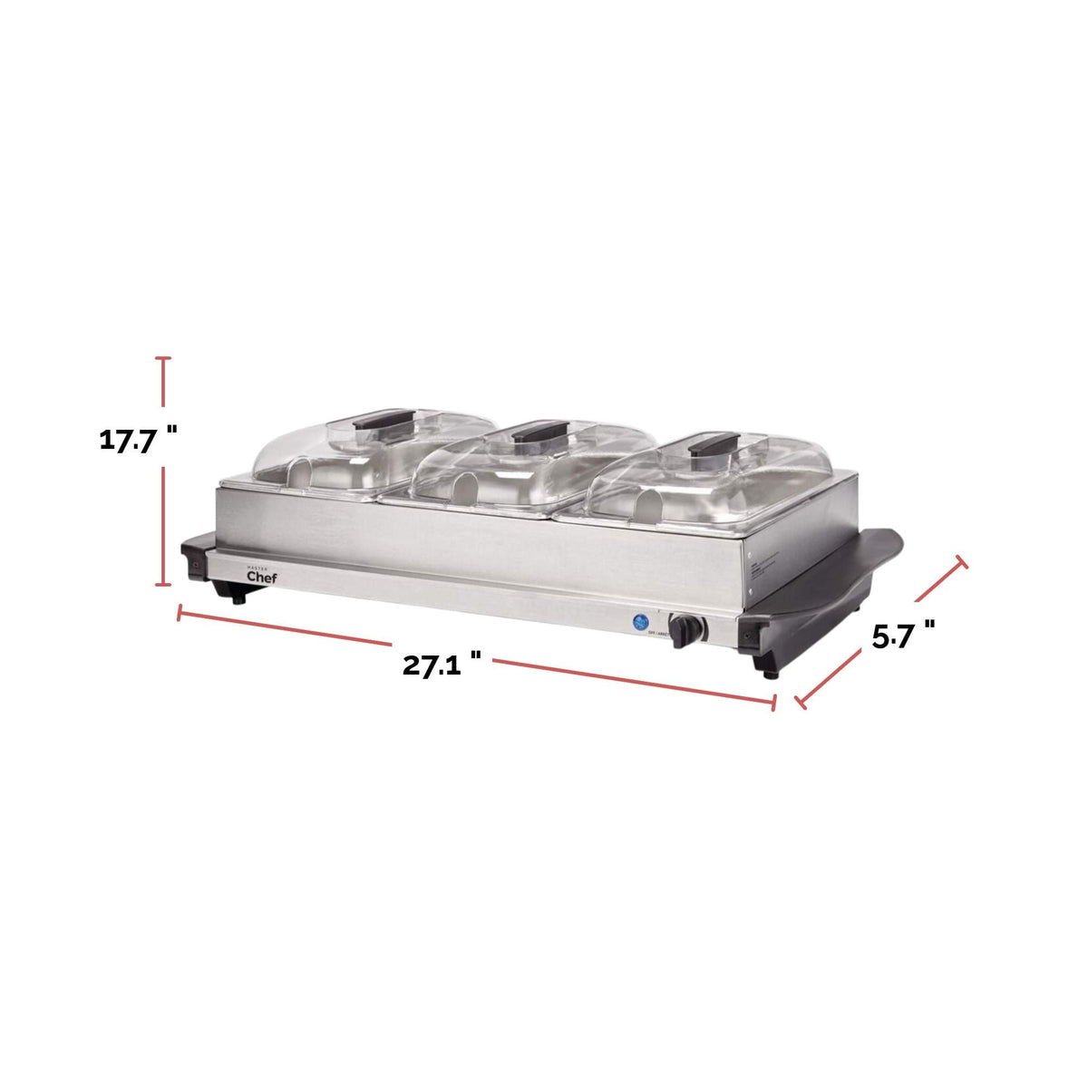 3-Tier Buffet Server/Food Warmer with Warming Tray, Stainless Steel, 300W N2F5 - product image 6