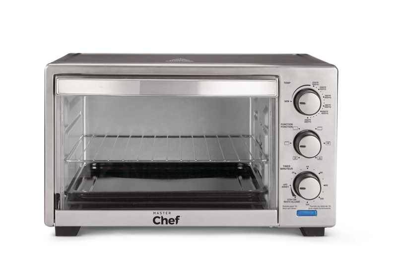 Convection Toaster Oven with 4 Functions, Stainless Steel, Black, 6-Slices C1M2
