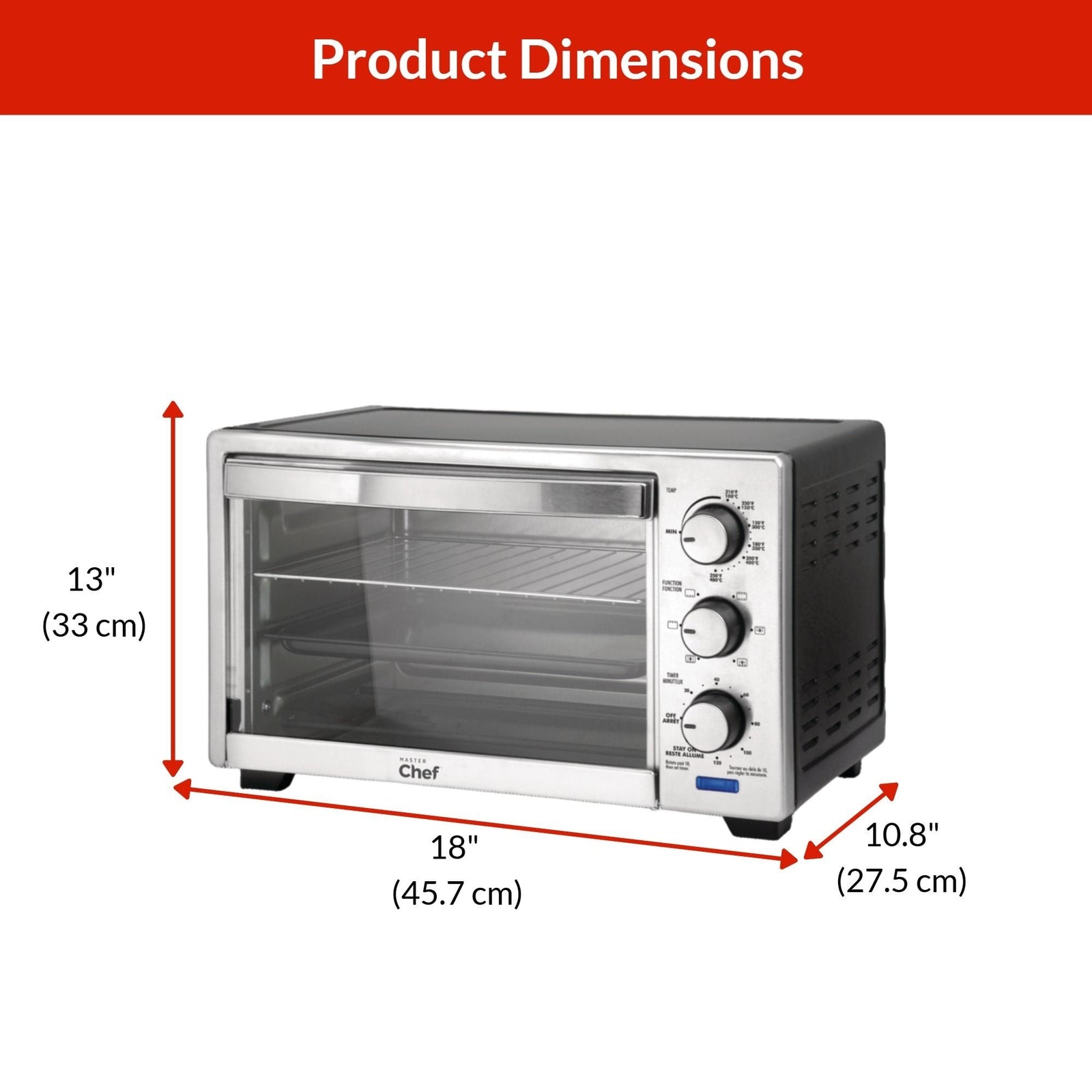 Convection Toaster Oven with 4 Functions, Stainless Steel, Black, 6-Slices C1M2 - product image 3