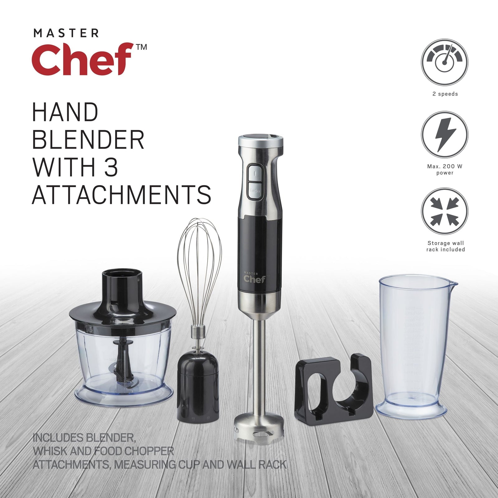 Corded Hand Blender with Whisk, Stainless Steel, Black U3H2 - product image 2