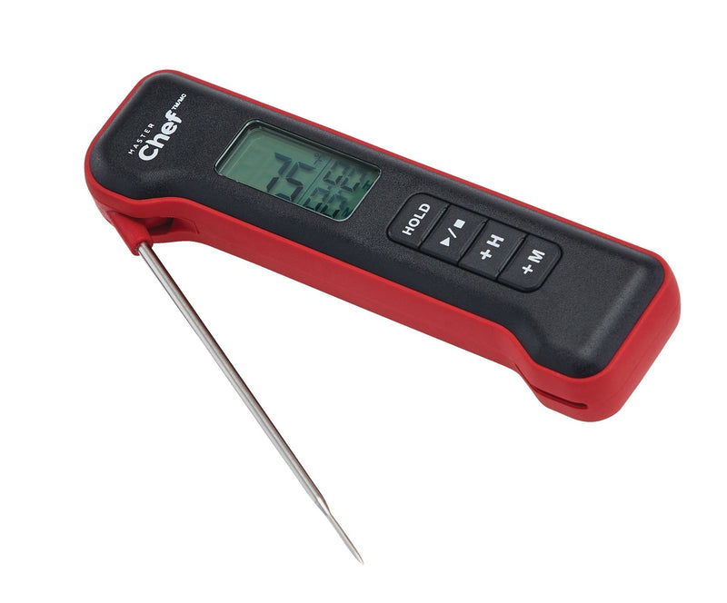Digital Folding BBQ Food & Meat Thermometer with Stainless Steel Probe F6H8