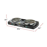 Double Burner Hot Plate, Black, 1500W L2S3 - product image 5