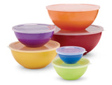 Plastic Mixing Bowl Set with Lids, Assorted Sizes, 6-pk I1S0 - product image 1