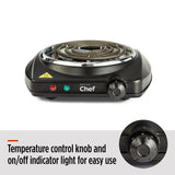 Single Burner Hot Plate, Black, 1000W C5G6 - product image 5