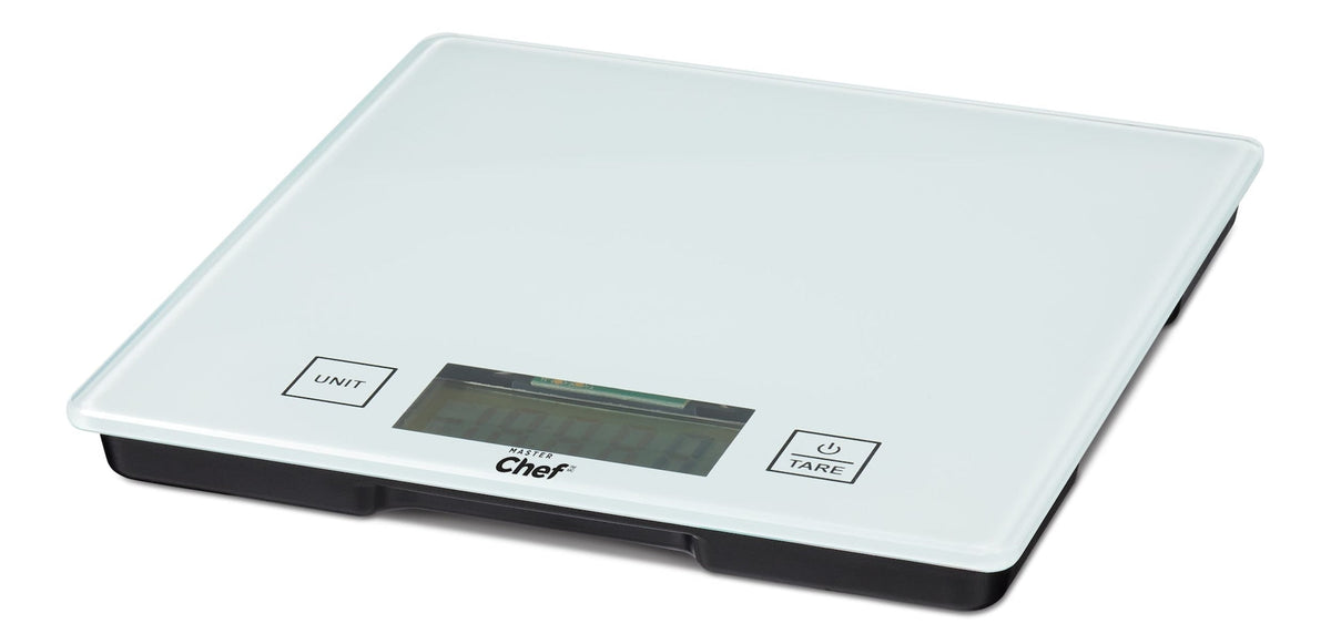 Square Glass Kitchen Scale, White, 5-kg Y1J7 - product image 1