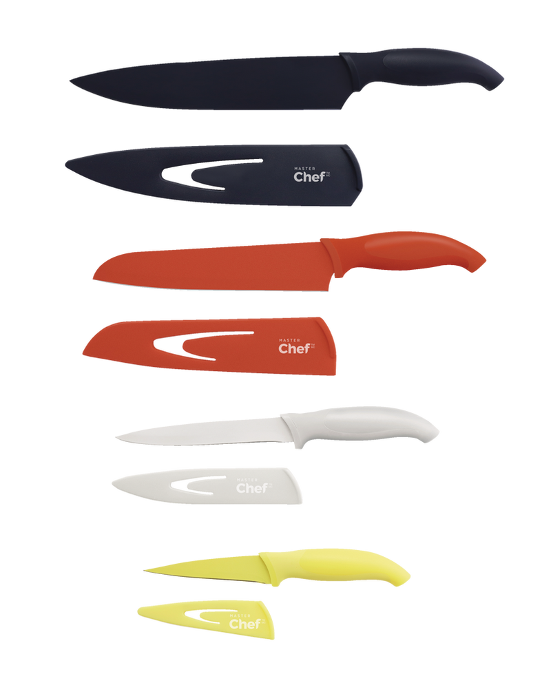 Stainless Steel Knife Set with Sheaths, Dishwasher Safe, 4-pc G8L0