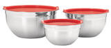 Stainless Steel Mixing Bowls with Plastic Lids, 3-pk L6W5 - product image 1