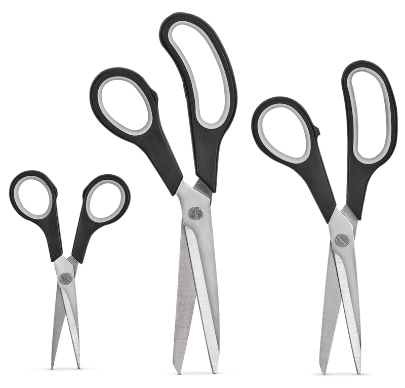 Stainless Steel Scissor Set, Ergonomic Grip, 3-pc F2J8