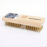 Wood & Brass Wire Block Brush Cleans/Removes Paint, Rust & Dirt From Metal J4R4 - product image 1