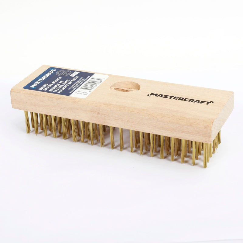 Wood & Brass Wire Block Brush Cleans/Removes Paint, Rust & Dirt From Metal J4R4