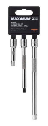 3 Piece 1/4" Drive Wobble Extension Bar Set B0G0 - product image 2