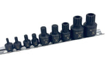 9 Piece Impact Stubby Bit Socket Rail Triple Square P0N5 - product image 1