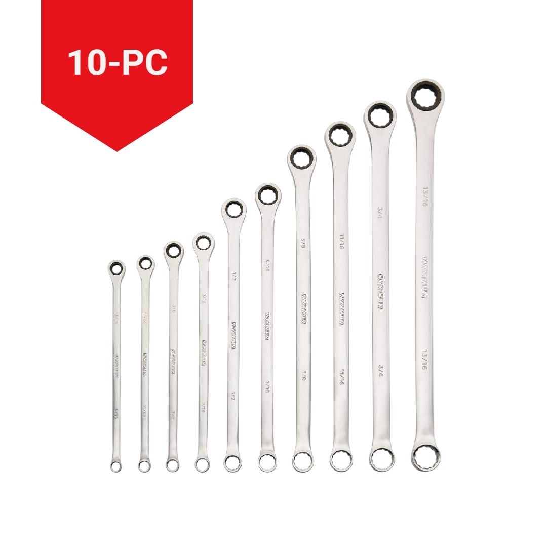 Extra-Long Double Box-End Ratcheting Wrench Set, SAE, 10-pk Z7T0 - product image 3