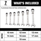 Flexhead Ratcheting Wrench Set, Alloy Steel, Metric, 7-pc Q9G9 - product image 5