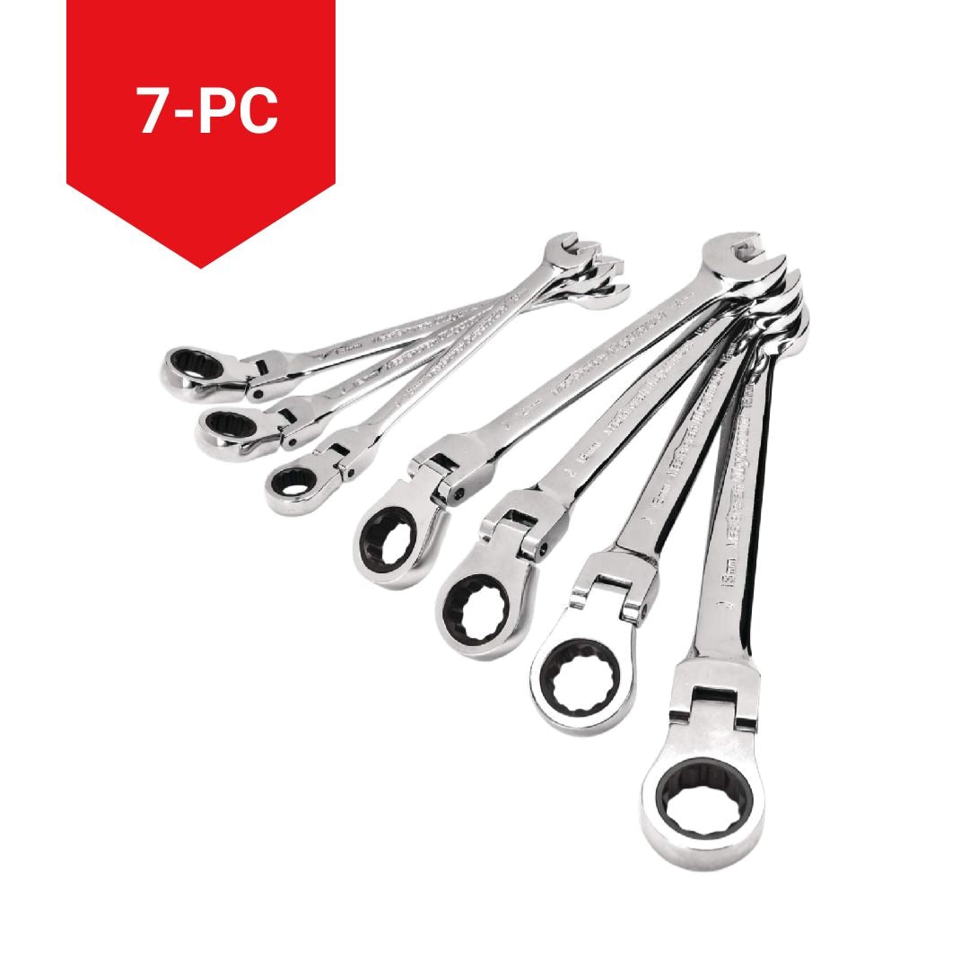 Flexhead Ratcheting Wrench Set, Alloy Steel, Metric, 7-pc Q9G9 - product image 7