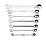 Ratcheting Wrench Set, Metric, Nickel-Chrome Plating, 7-pc X4I7 - product image 1
