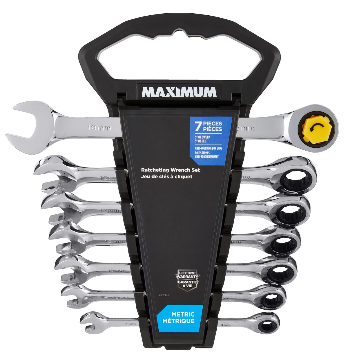 Ratcheting Wrench Set, Metric, Nickel-Chrome Plating, 7-pc X4I7 - product image 4