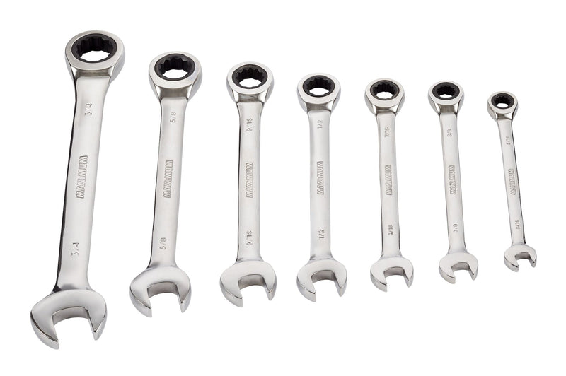 Ratcheting Wrench Set, SAE, Nickel-Chrome Plating, 7-pc S1A6