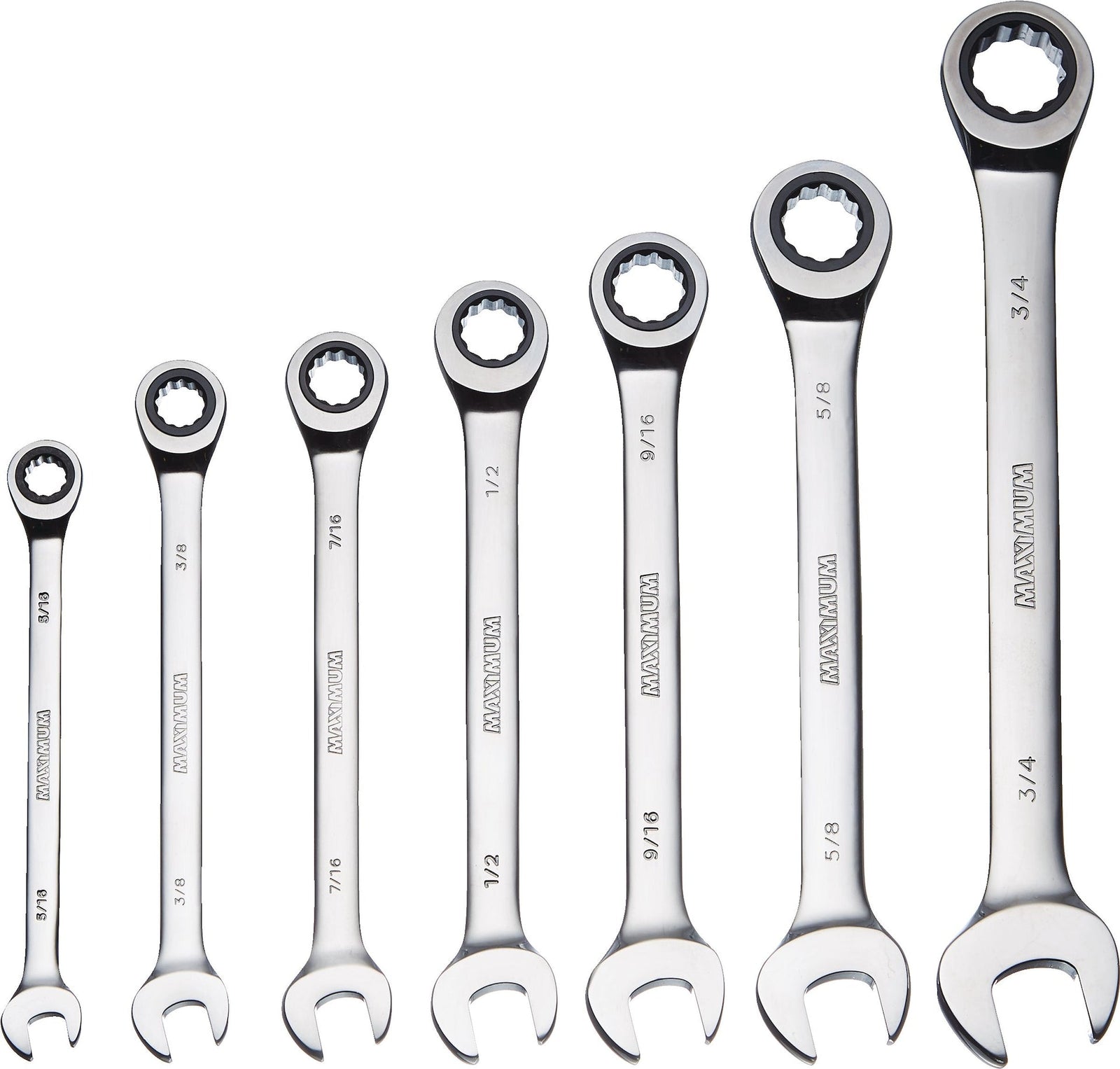 Ratcheting Wrench Set, SAE, Nickel-Chrome Plating, 7-pc S1A6 - product image 2