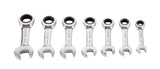 Stubby Ratcheting Wrench Set, Metric, Nickel-Chrome Plating, 7-pc Q7S5 - product image 2