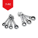 Stubby Ratcheting Wrench Set, Metric, Nickel-Chrome Plating, 7-pc Q7S5 - product image 8