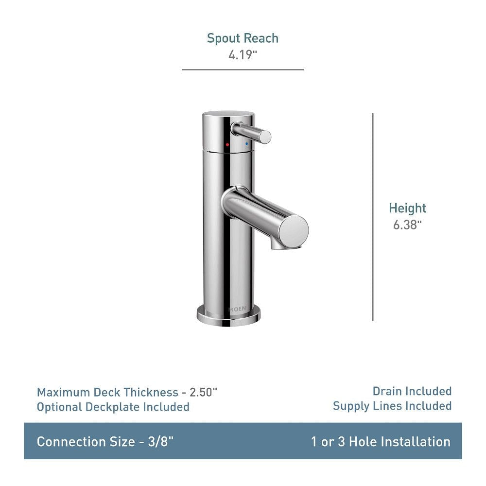 Align Single Handle High Arc Single Hole Bathroom Sink Faucet, Brushed Nickel L3N1 - product image 3