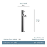 Align Single Handle High Arc Vessel Single Hole Bathroom Sink Faucet, WaterSense Certified, Brushed Gold V0O5 - product image 3