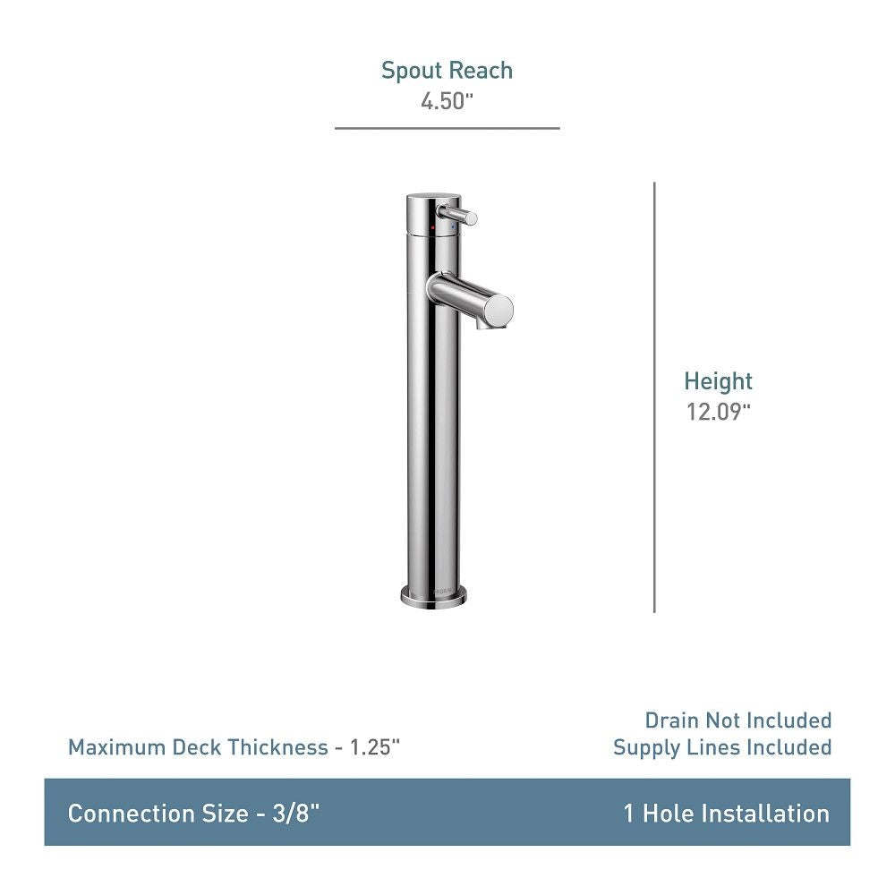 Align Single Handle High Arc Vessel Single Hole Bathroom Sink Faucet, WaterSense Certified, Brushed Gold V0O5 - product image 3