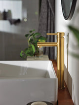 Align Single Handle High Arc Vessel Single Hole Bathroom Sink Faucet, WaterSense Certified, Brushed Gold V0O5 - product image 7