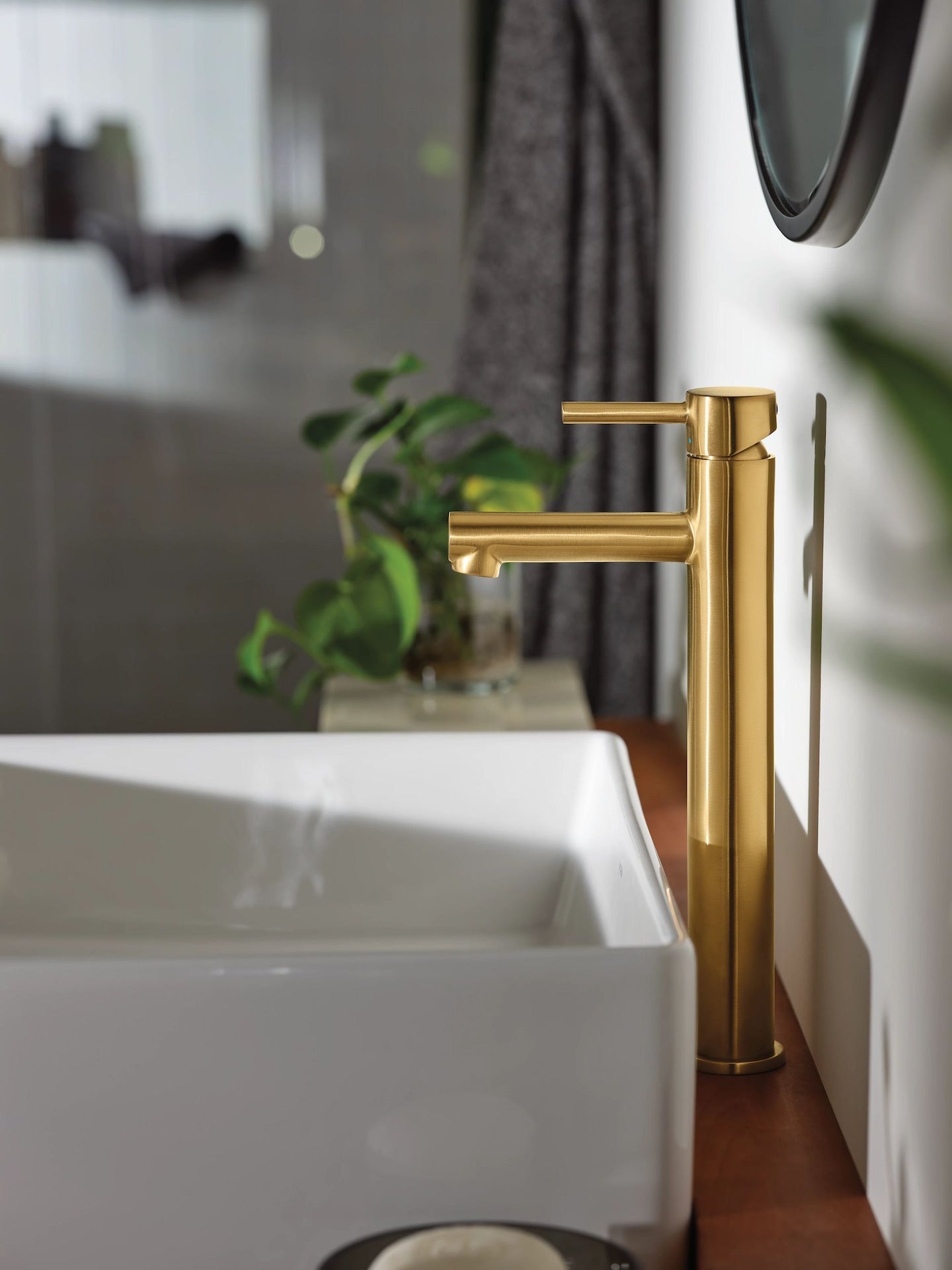 Align Single Handle High Arc Vessel Single Hole Bathroom Sink Faucet, WaterSense Certified, Brushed Gold V0O5 - product image 7