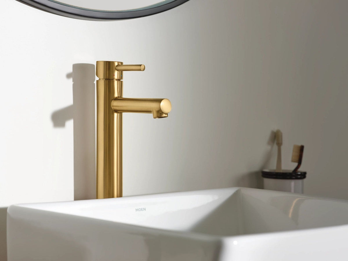 Align Single Handle High Arc Vessel Single Hole Bathroom Sink Faucet, WaterSense Certified, Brushed Gold V0O5 - product image 8