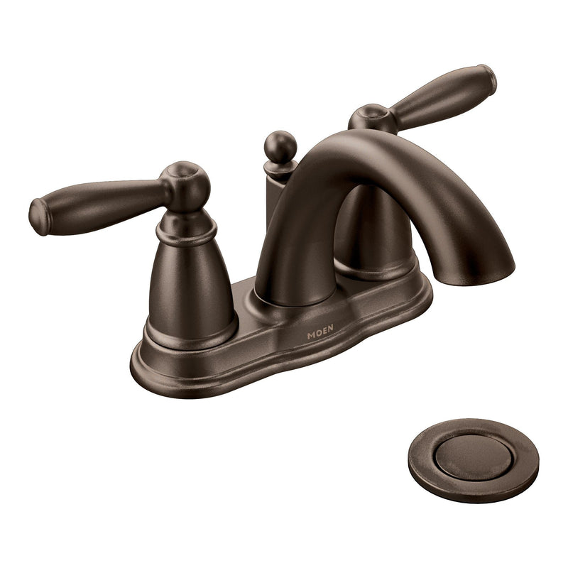 Brantford Double Handle Low Arc 4-in Centerset Bathroom Sink Faucet, WaterSense Certified, Oil Rubbed Bronze R0K8