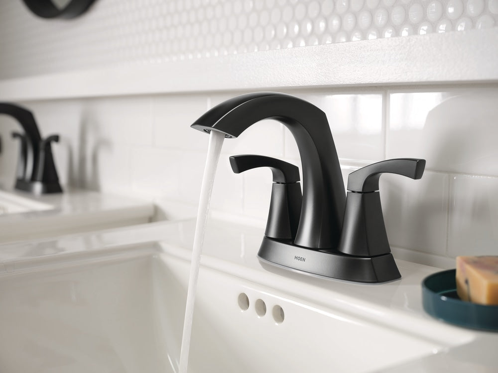Lindor Double Handle Bathroom Faucet, Meets EPA WaterSense Criteria, Matte Black E3O2 - product image 4