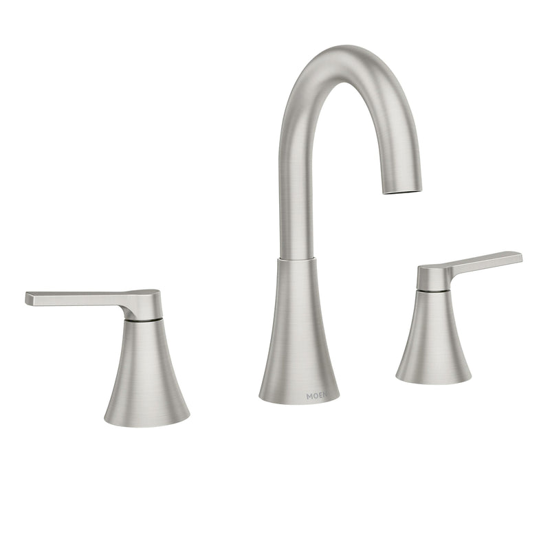 Mikah Double Handle Widespread Bathroom Faucet, Spot Resist Brushed Nickel M7T7
