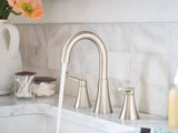 Mikah Double Handle Widespread Bathroom Faucet, Spot Resist Brushed Nickel M7T7 - product image 2