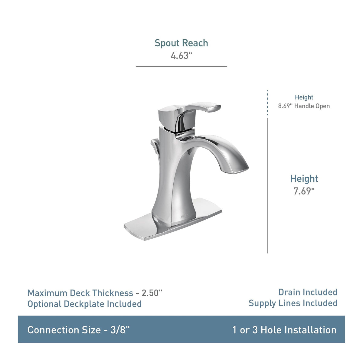 Voss Double Handle High Arc Single Hole Bathroom Sink Faucet, WaterSense Certified, Oil Rubbed Bronze P3E8 - product image 2