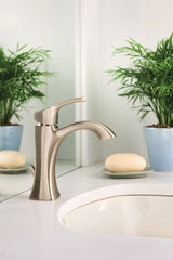 Voss Single Handle High Arc Single Hole Bathroom Sink Faucet, Brushed Nickel V9X6 - product image 5