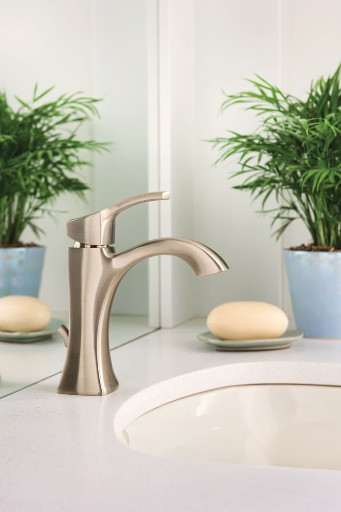 Voss Single Handle High Arc Single Hole Bathroom Sink Faucet, Brushed Nickel V9X6 - product image 5