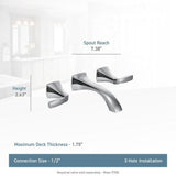 Voss Two-Handle Wall Mount Bathroom Faucet Trim Kit (Valve Required), Chrome B3U6 - product image 2