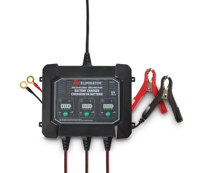 Eliminator Precision Series 3-Bank Smart Battery Charger/Maintainer, 3X1-Amp, 12V B4K7